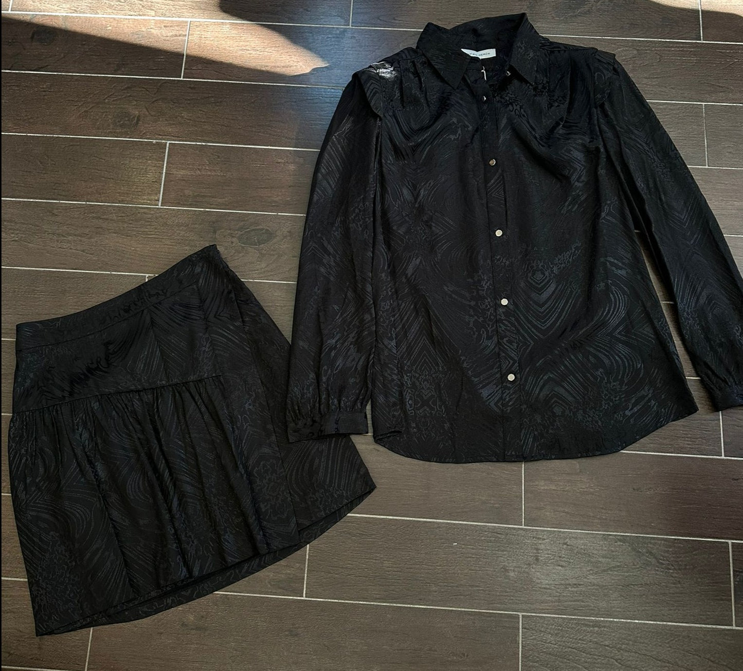 CAMICIA NERA FANTASIA DAMASCATA SILVIAN HEACH