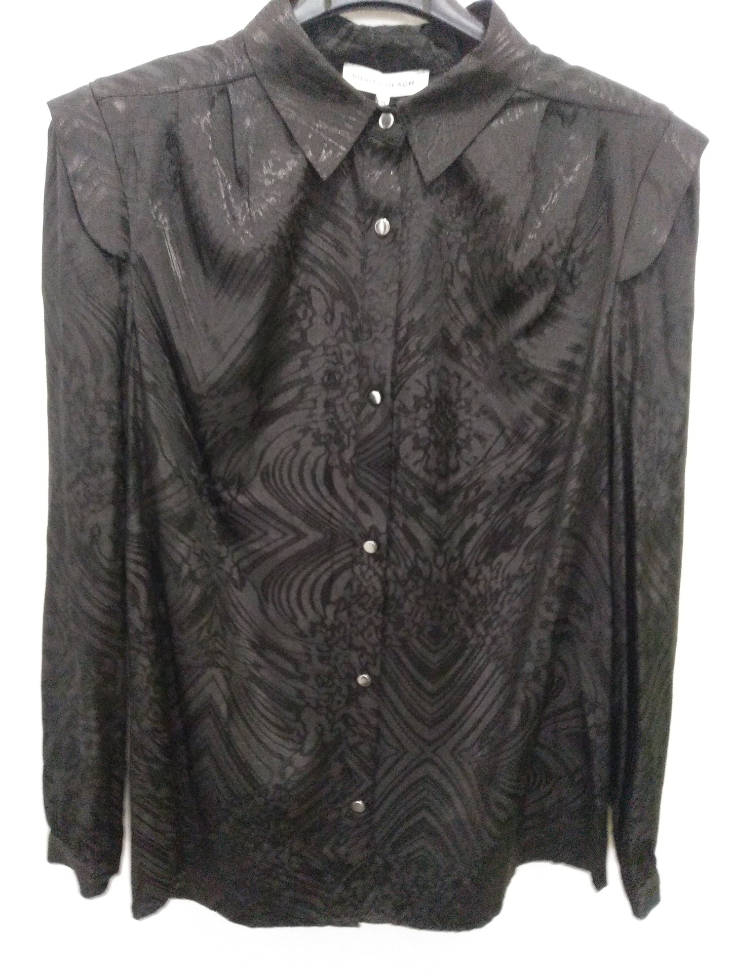 CAMICIA NERA FANTASIA DAMASCATA SILVIAN HEACH