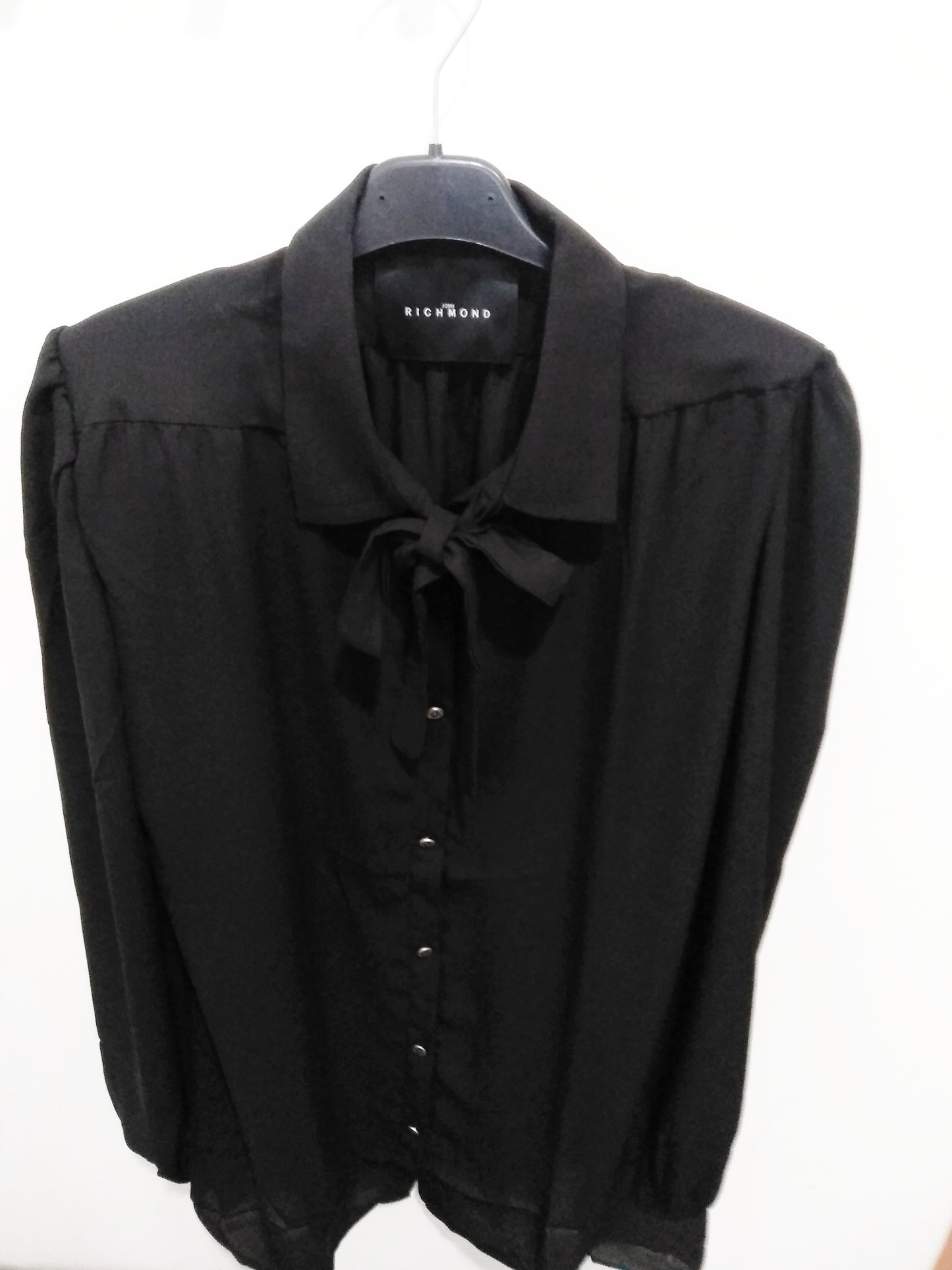 CAMICIA NERA RICHMOND CON FIOCCO