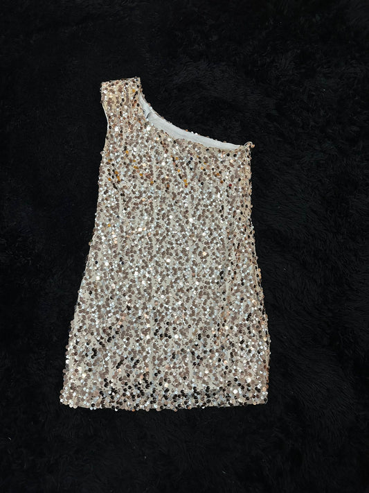 VESTITO MONOSPALLA IN PAILLETTES LE VOLIERE