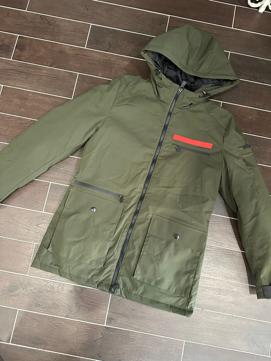 GIUBBINO CON CAPPUCCIO VERDE -  X-FEEL
