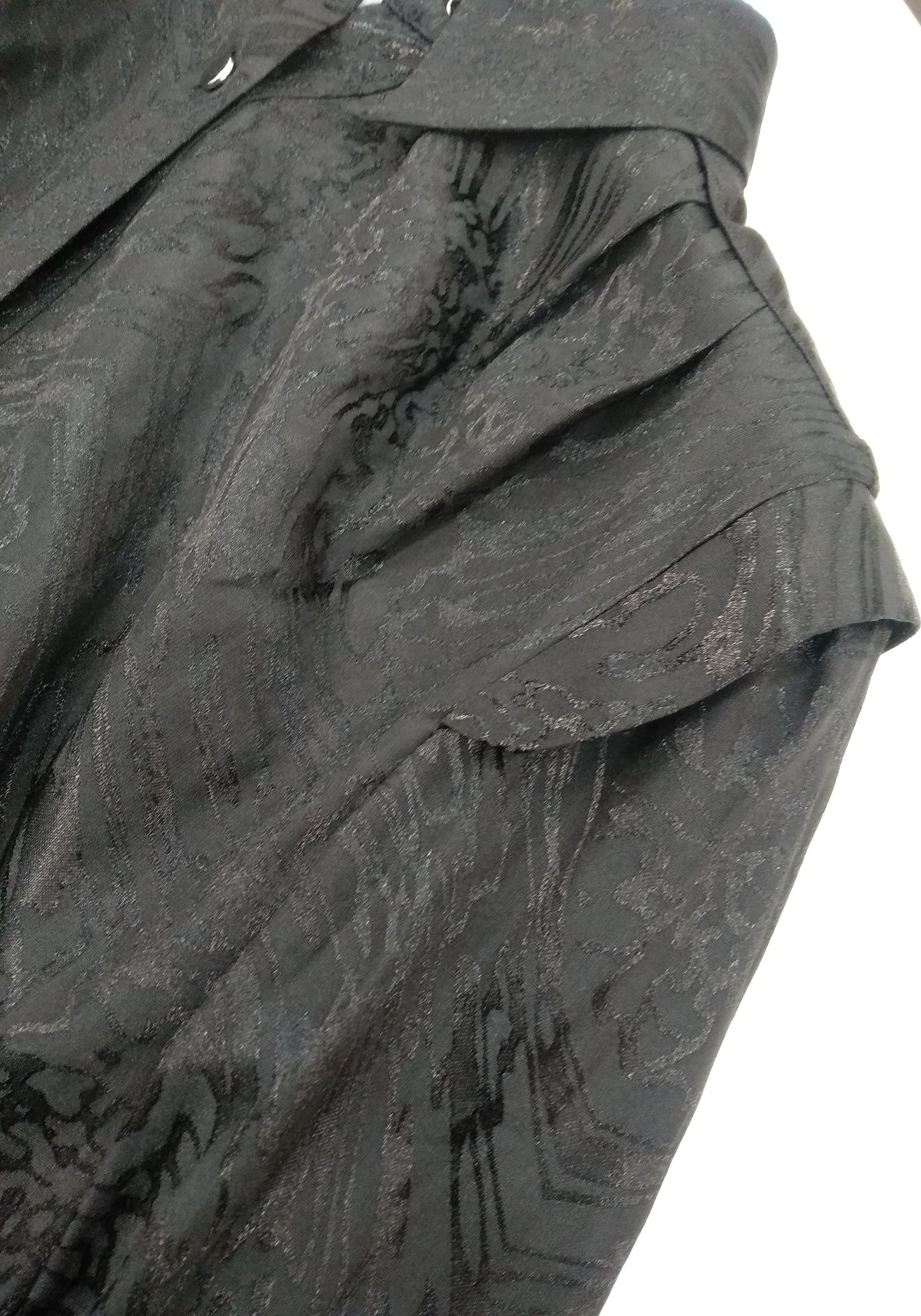 CAMICIA NERA FANTASIA DAMASCATA SILVIAN HEACH