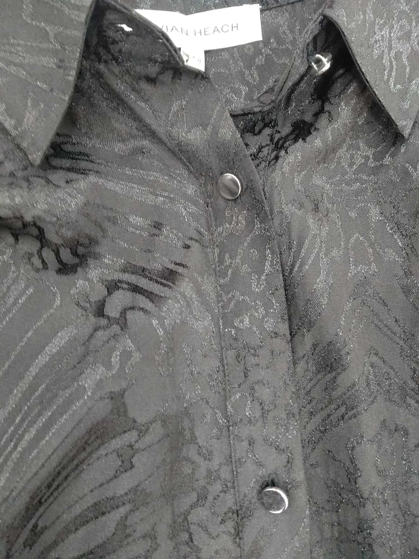 CAMICIA NERA FANTASIA DAMASCATA SILVIAN HEACH