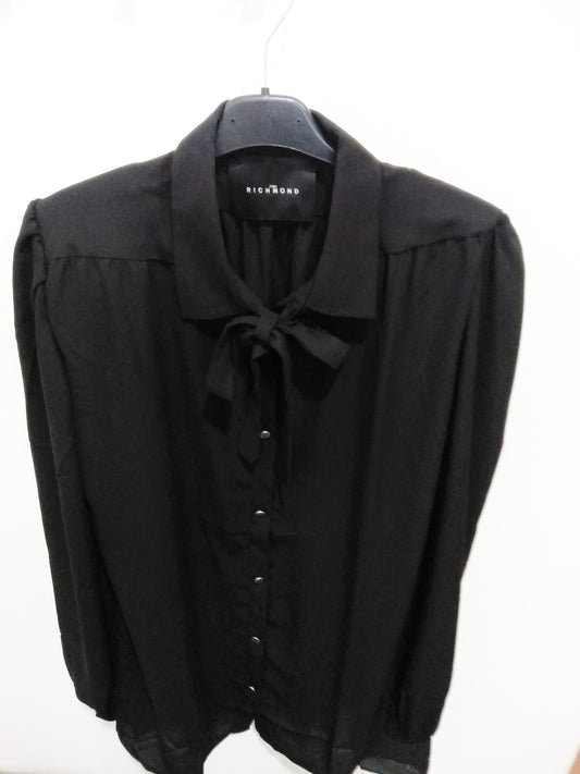 CAMICIA NERA RICHMOND CON FIOCCO