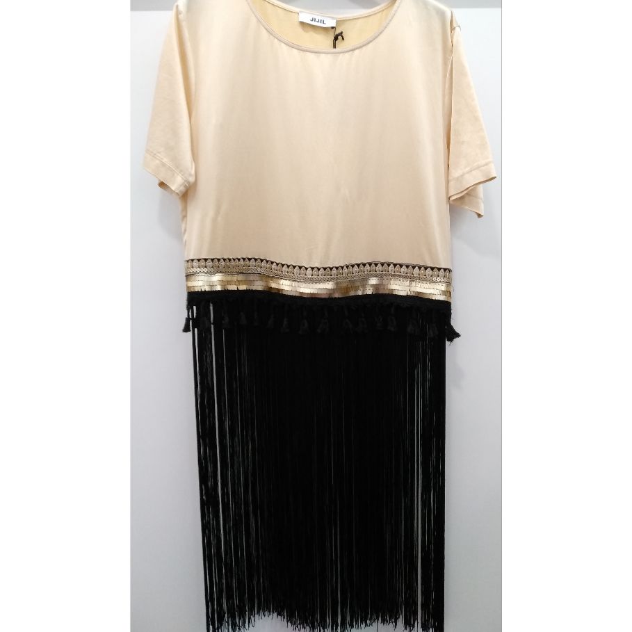 MAGLIA IN SETA CON FRANGE JIJIL