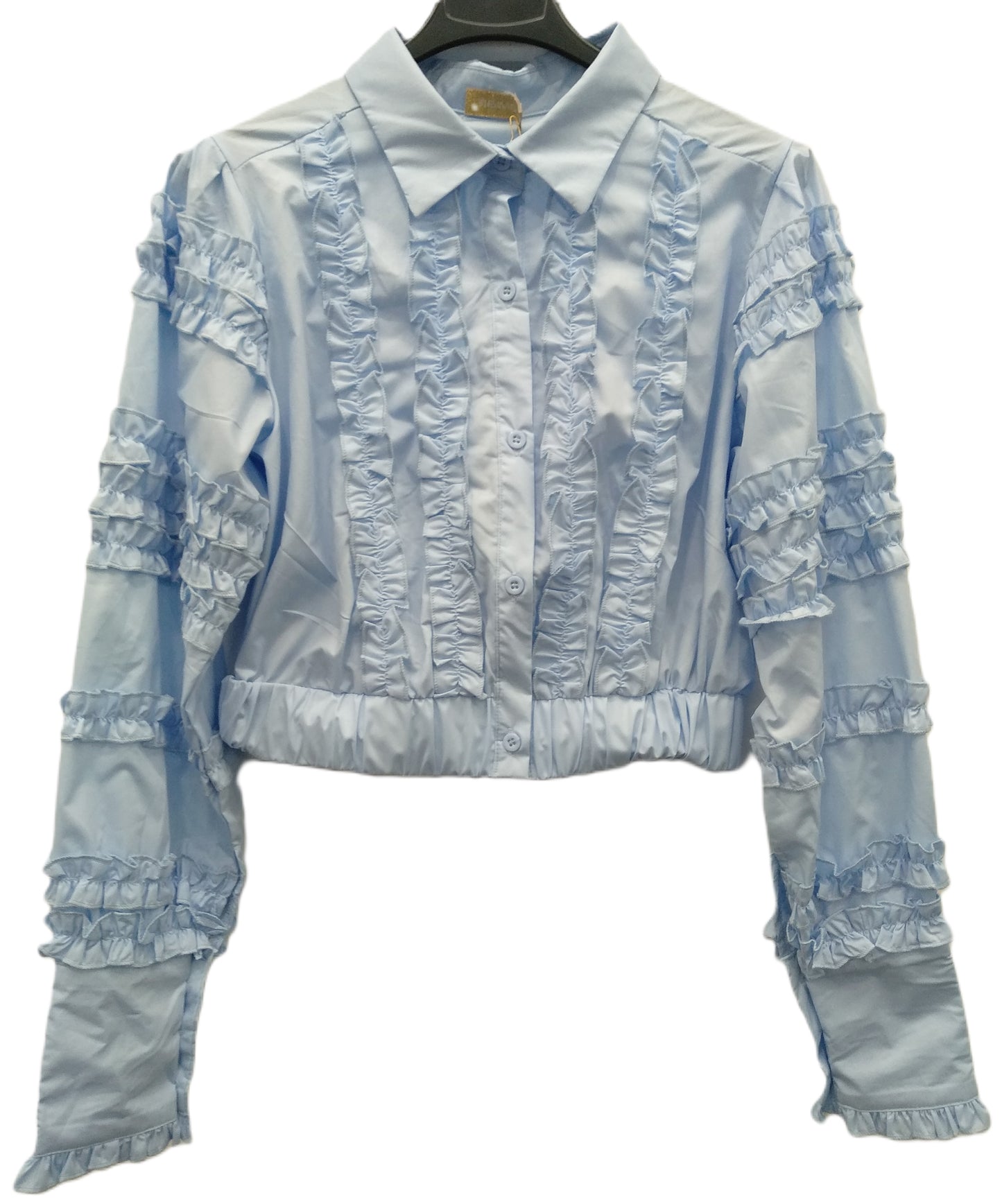 CAMICIA CROP TOP CON ROUCHES