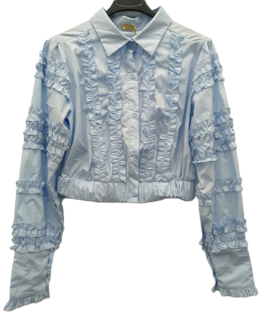 CAMICIA CROP TOP CON ROUCHES