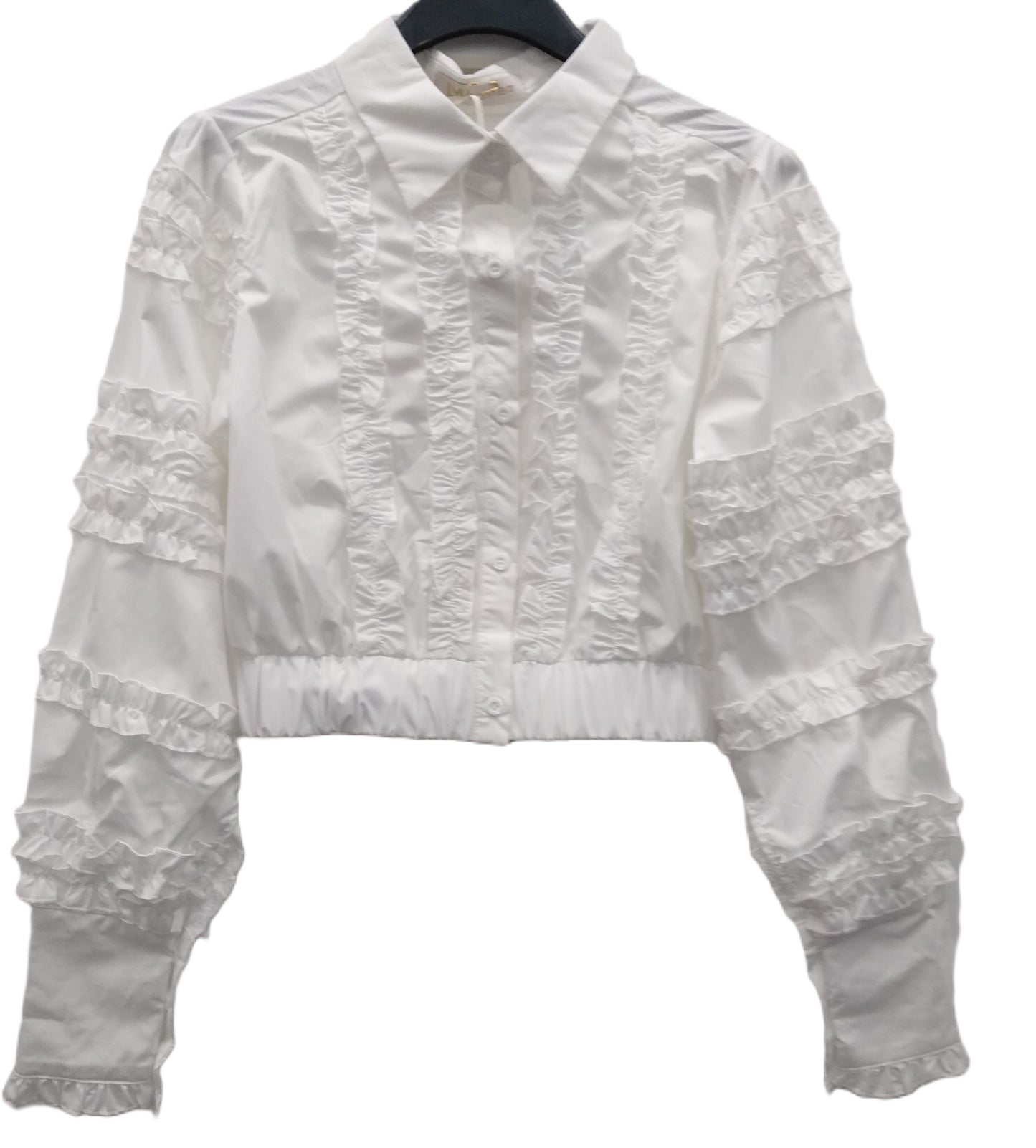 CAMICIA CROP TOP CON ROUCHES