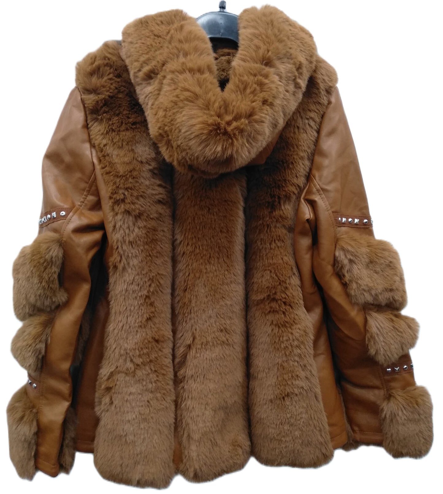 GIACCA SIMIL PELLE CON BORCHIE