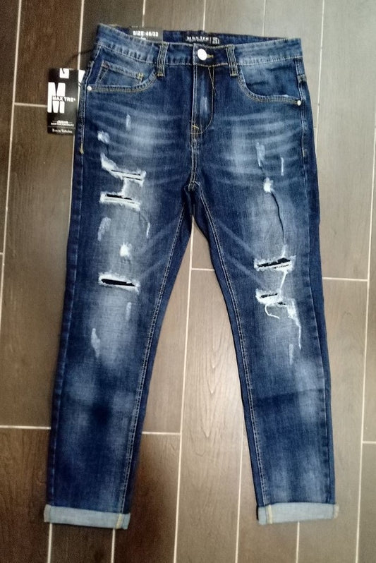 JEANS STRAPPATI BLU - MAX TRE