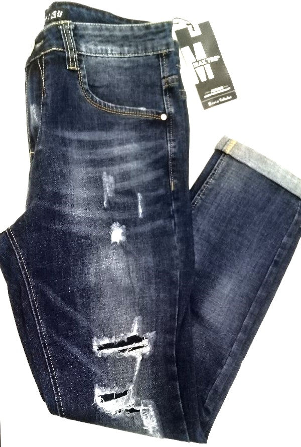 JEANS STRAPPATI BLU - MAX TRE