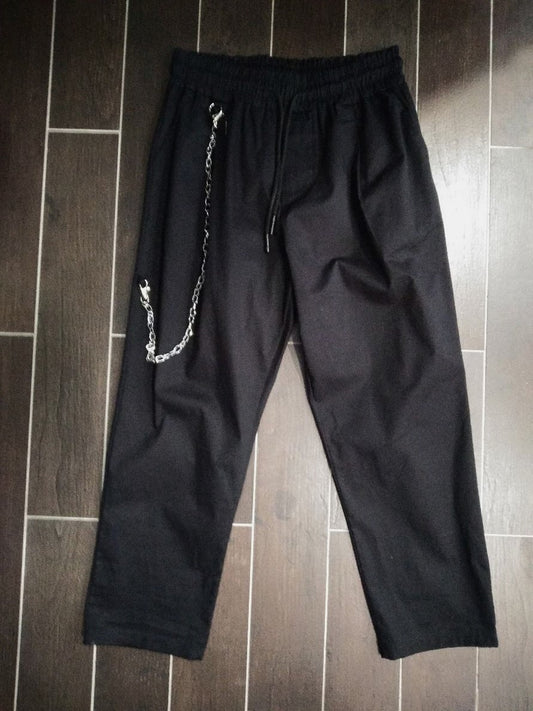 PANTALONE COTONE LARGO CASUAL -