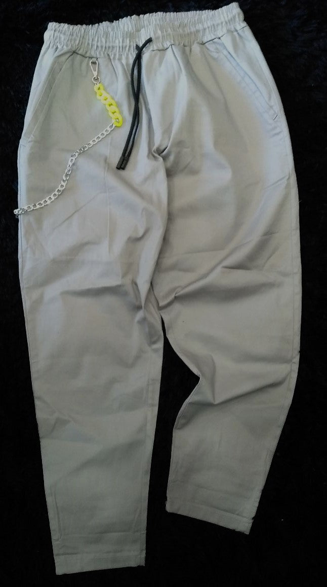 PANTALONE COTONE LARGO CASUAL -