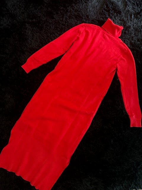 VESTITO IN LANA CON SPACCHI LATERALI  - MADE IN ITALY