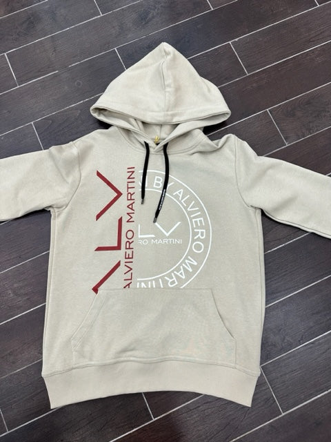 FELPA  BEIGE CON CAPPUCCIO ALVIERO MARTINI