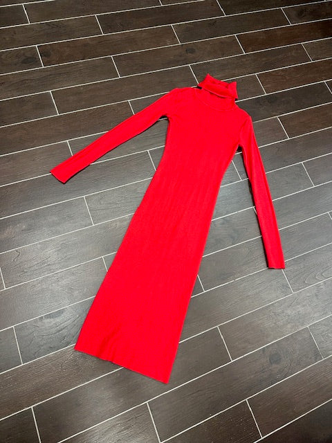 VESTITO LUNGO PULL OVER COLLO ALTO
