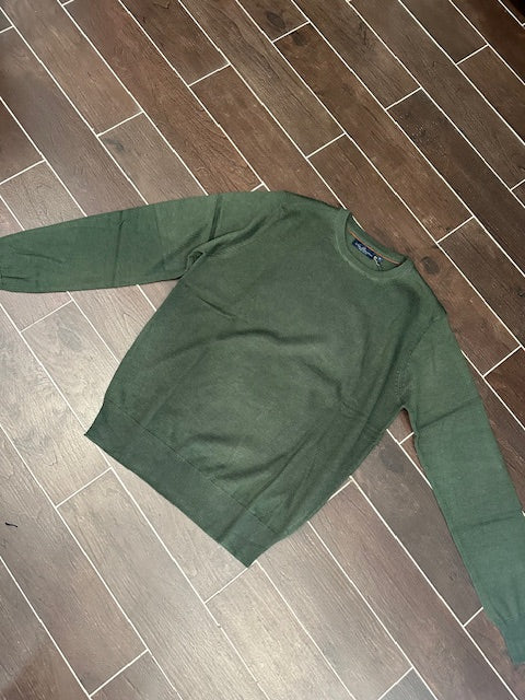 MAGLIA IN LANA GIROCOLLO VERDE - NEW SENSATION