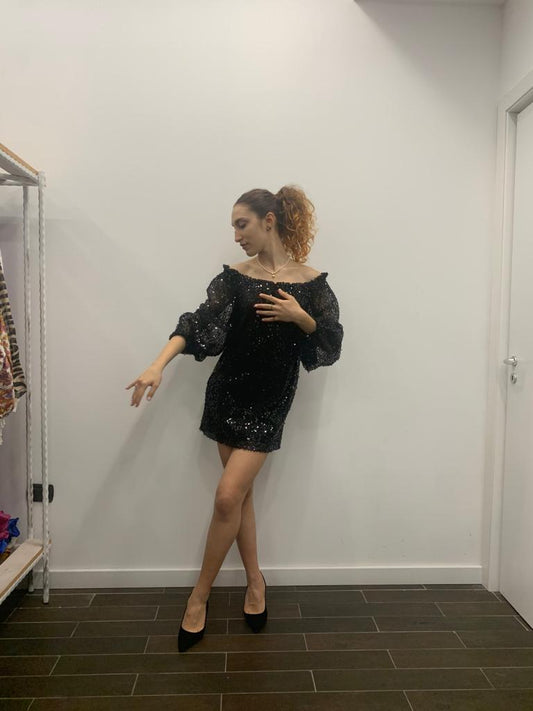 Mini abito mariuccia in paillettes